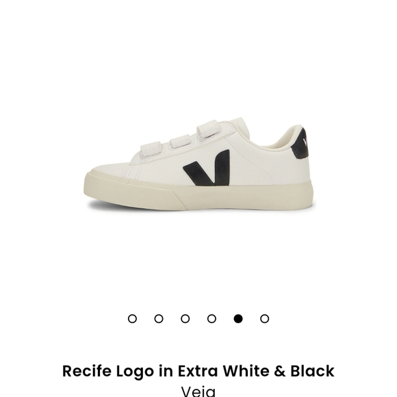 Veja Recife Logo Men’s 10/EU 42 White Black Velcro Leather Sneakers - Picture 7 of 13